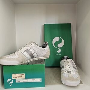 Men's White and Gray Suede Sneakers